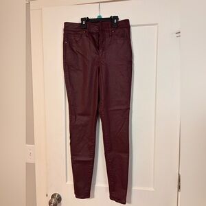 Express Brushed Burgundy Skinny Jeans